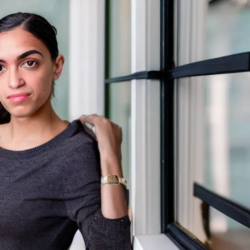 Prompt: a photo of alexandria ocasio-cortez thick body, intricate, elegant, highly detailed, 50mm f4 CANNON EOS 5D