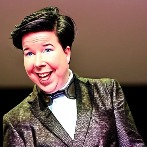 Prompt: Michael mcintyre as a drag queen on a catwalk