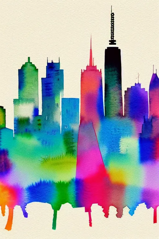 Image similar to minimalist watercolor art of melbourne, illustration, vector art