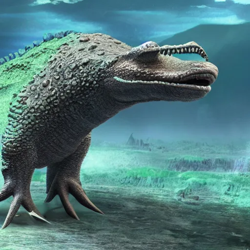 Prompt: a photo of a paleozoic creature , realistic