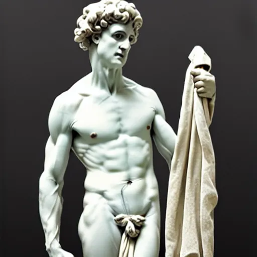 Prompt: jim carrei as a greek marble statue
