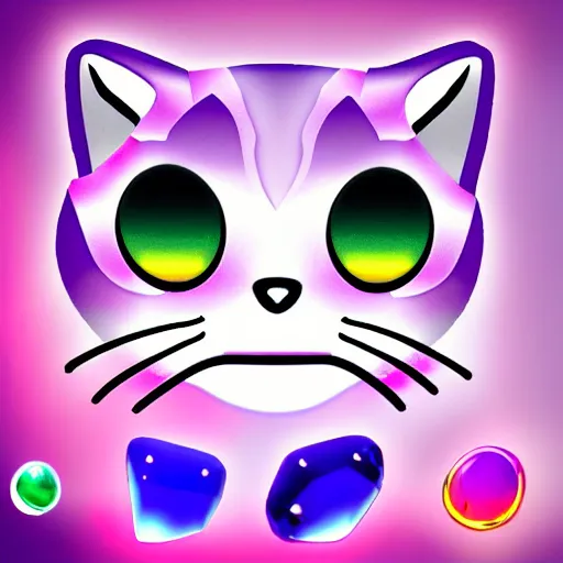 Image similar to crystal cat, emoji style