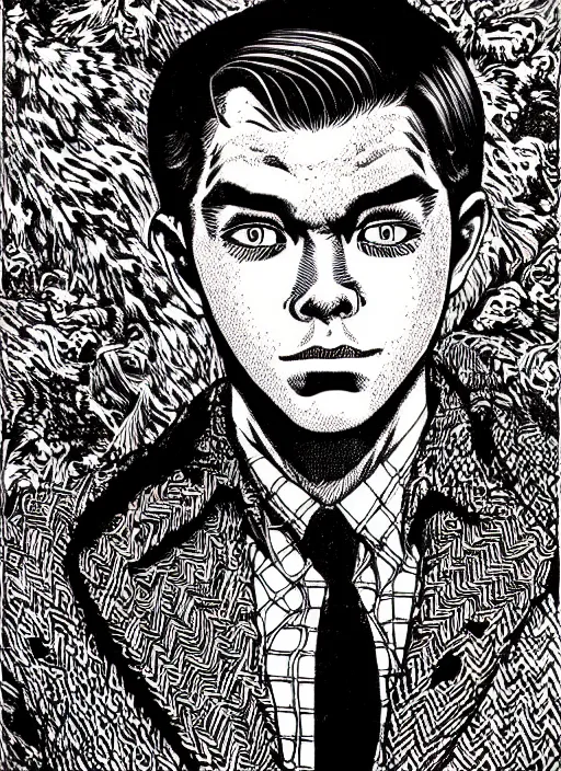 Image similar to portrait of archie andrews, intricate, highly detailed, illustration, art by junji ito, junji ito