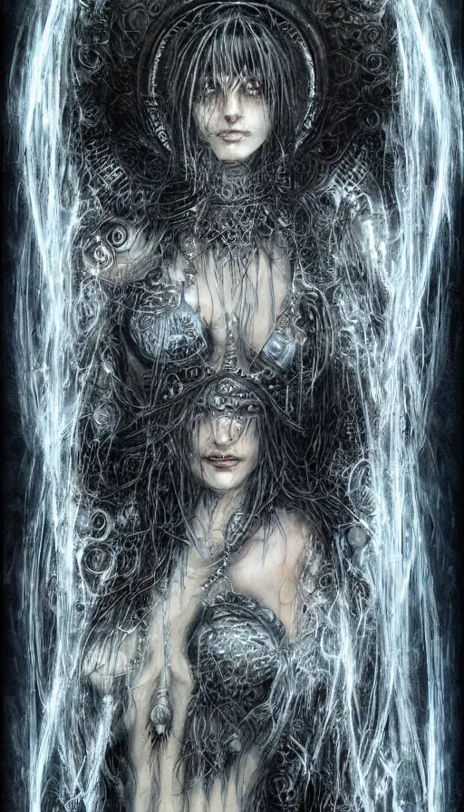 Image similar to portrait of a digital shaman, by luis royo,