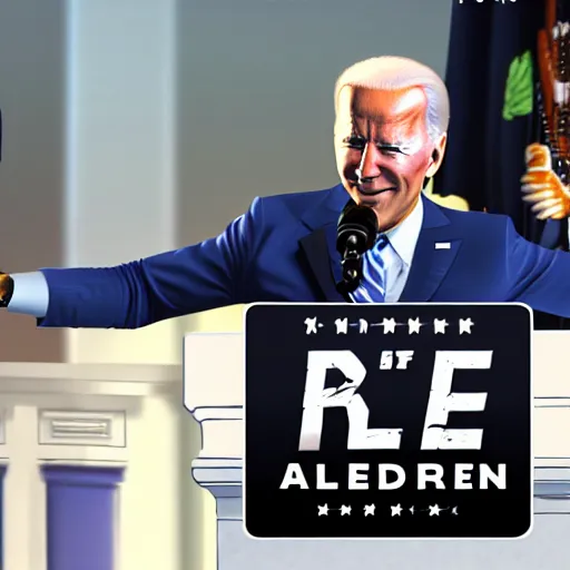 Image similar to joe biden in half life alyx ending scene with gman, half life ending screenshot