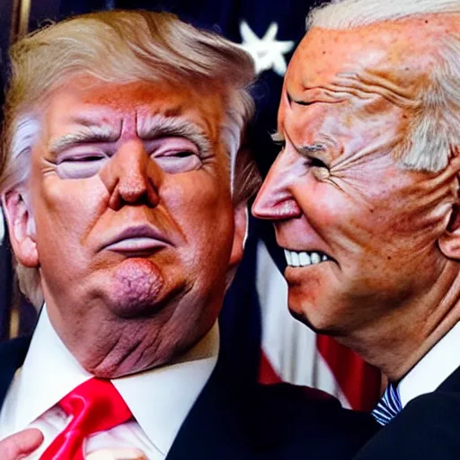 Image similar to donald trump hugging joe biden at the white house