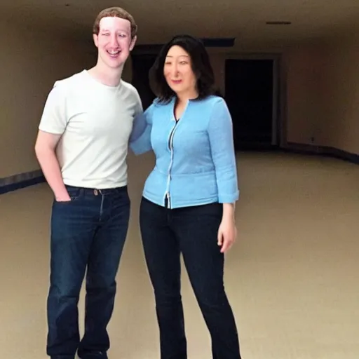 Image similar to Mark Zuckerberg standing beside Randi Zuckerberg