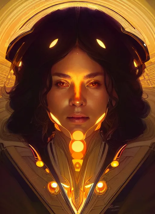 Image similar to symmetry!! portrait of apex legends, intricate, elegant, glowing lights!! highly detailed, digital painting, artstation, concept art, smooth, sharp focus, illustration, art by artgerm and greg rutkowski and alphonse mucha