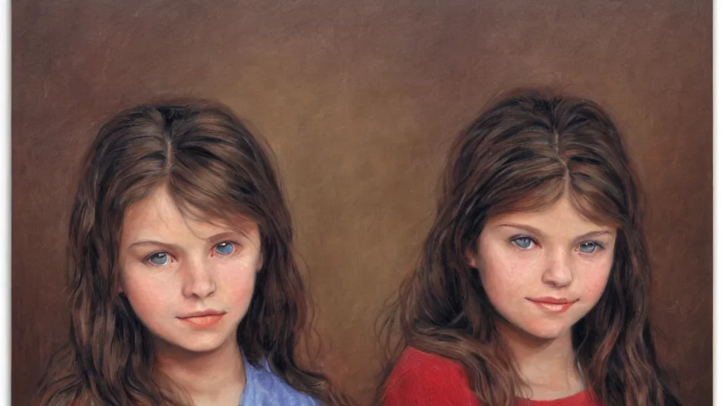Prompt: A decent young girl portrait by Terry Redlin.