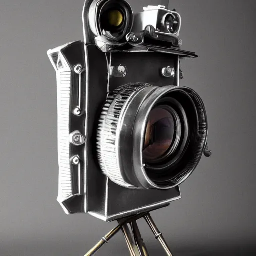 Image similar to A spacecraft that looks like a photographic camera vintage reflex, by Tomek Setowski style