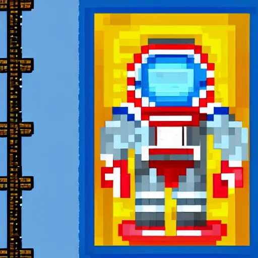 Prompt: an astronaut lounging in a tropical resort in space as pixel art