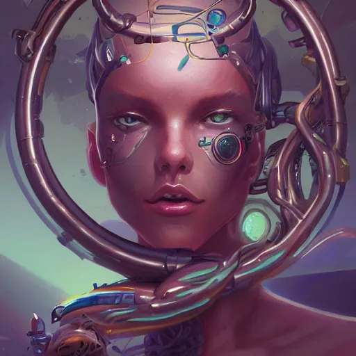 Image similar to a portrait of a beautiful cybernetic medusa, cyberpunk concept art by pete mohrbacher and wlop and artgerm and josan gonzales, digital art, highly detailed, intricate, sci-fi, sharp focus, Trending on Artstation HQ, deviantart, unreal engine 5, 4K UHD image