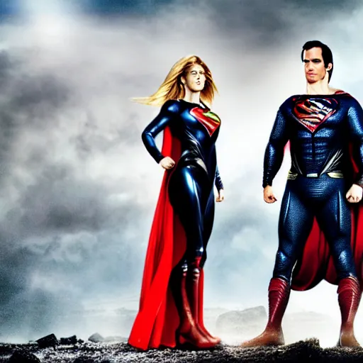 Image similar to an potrait of Avril Lavigne play Man of Steel replacing Henry Cavill, photorealistic, high detail, photo studio, testing custom, 4k