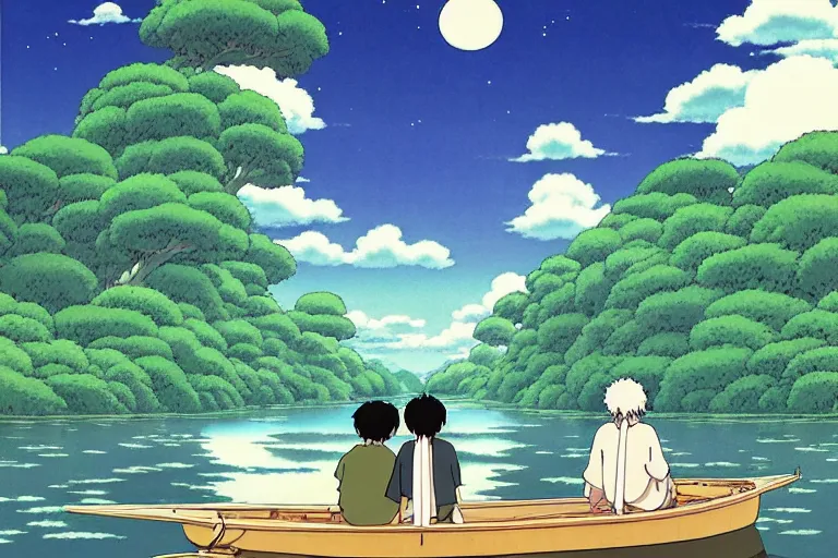 Prompt: tranquility and serenity by studio ghibli