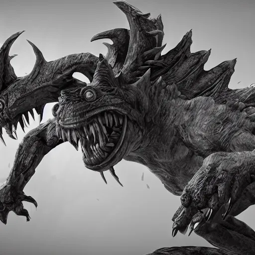 Image similar to Nightmare Monsters ambient occlusion 8k resolution Behance HD beautiful artwork digital illustration filmic HDR hyperrealism Unreal Engine