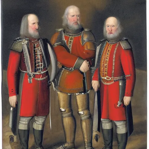 Image similar to portrait of the three stuges in the 30 years war