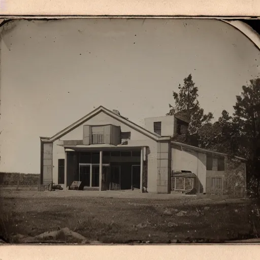 Image similar to A spaceship exterior, ambrotype