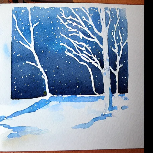 Image similar to winter watercolor illustration style