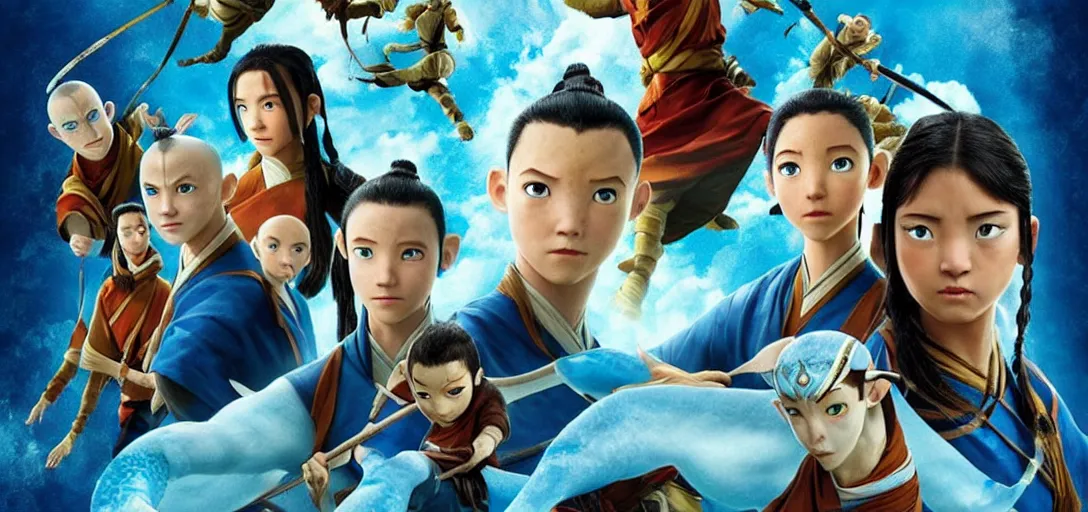 Prompt: Poster of Avatar The Last Airbender Live Action Movie