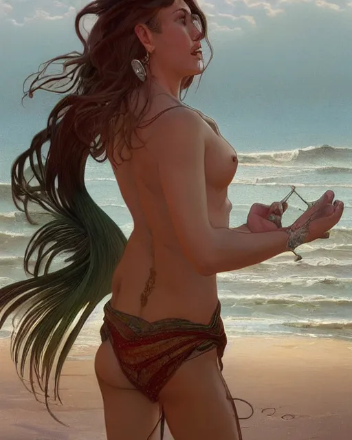 Image similar to beautiful, danny de vito standing in front of a beach, intricate, stunning, highly detailed, digital painting, artstation, concept art, smooth, sharp, focus, illustration, art by artgerm and greg rutkowski and alphonse mucha