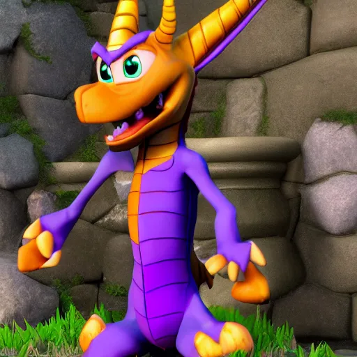 Prompt: Spyro the dragon as a human 8k Hyper realistic unreal engine