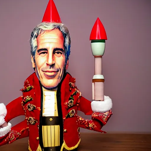 Prompt: jeffrey epstein as a nutcracker, realistic photograph