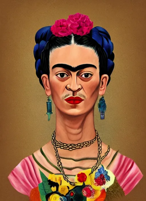 Prompt: frida kahlo as a six shooter cowboy