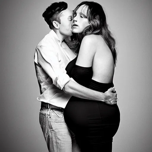 Prompt: elon musk pregnant, pregnancy photography, black and white, sexy