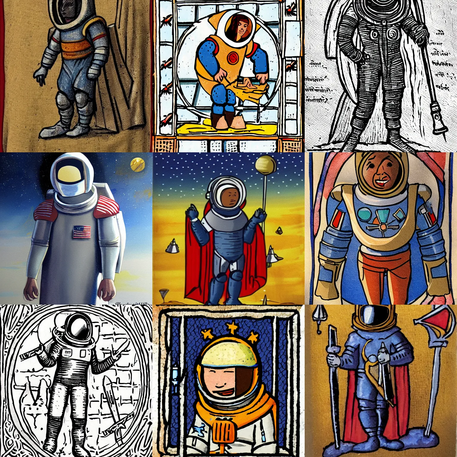 Prompt: medieval astronaut