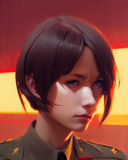 Image similar to war!!!, fine - face, audrey plaza, realistic shaded perfect face, fine details. anime. realistic shaded lighting poster by ilya kuvshinov, magali villeneuve, artgerm, jeremy lipkin and michael garmash and rob rey