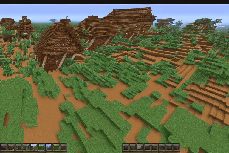 Prompt: Genshin Impact in Minecraft, 8K