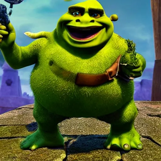 Prompt: tiktoker shrek