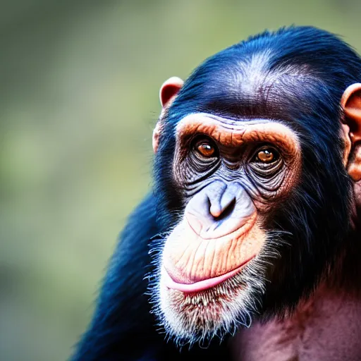 Prompt: a high detail shot of a chimp wearing a suit and smoking