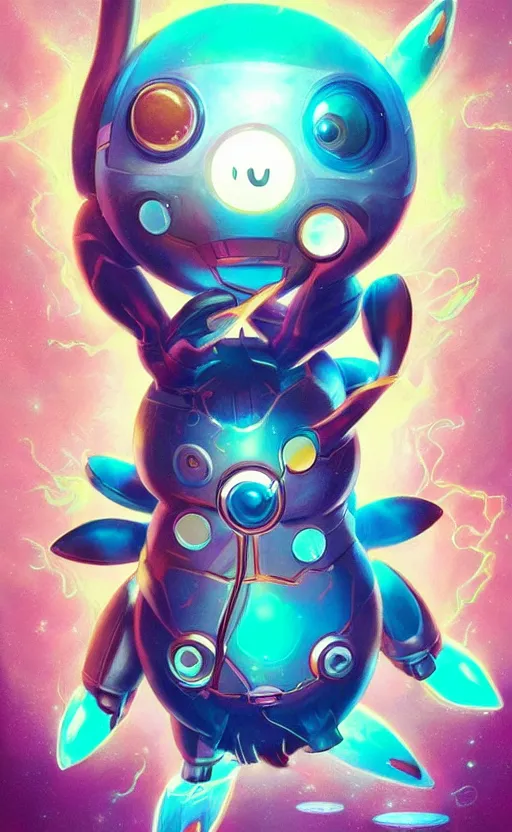 Image similar to lofi BioPunk Pokemon Pikachu portrait Pixar style by Tristan Eaton_Stanley Artgerm and Tom Bagshaw,