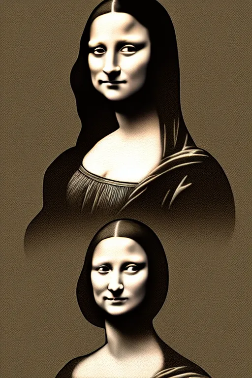 Image similar to beautiful portrait of a woman, negative no not mona lisa pose, beautiful woman, symmetry, perspective, portrait, by banksy 8 k