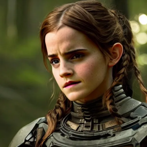 Prompt: Still of Emma Watson in Avatar movie, blue