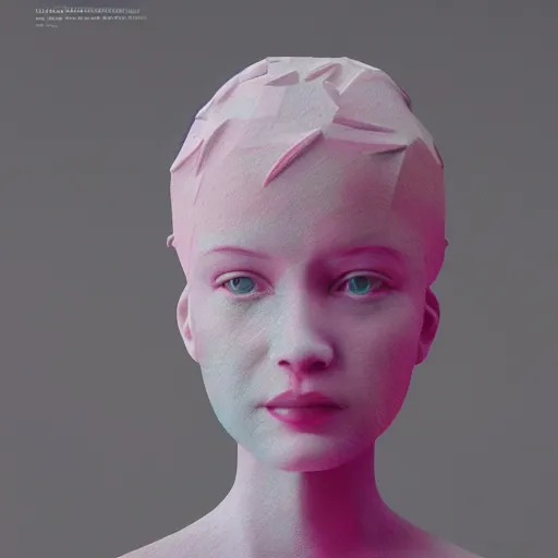 Image similar to abstract 3d female age 10 pastel sculpture by james jean and Jason Chan, rendering, redshift, octane