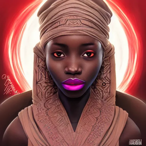 Prompt: african female, jedi master, wearing the traditional jedi robe, beautiful and uniquely odd looking, detailed symmetrical close up portrait, intricate complexity, in the style of artgerm and ilya kuvshinov, magic the gathering, star wars art