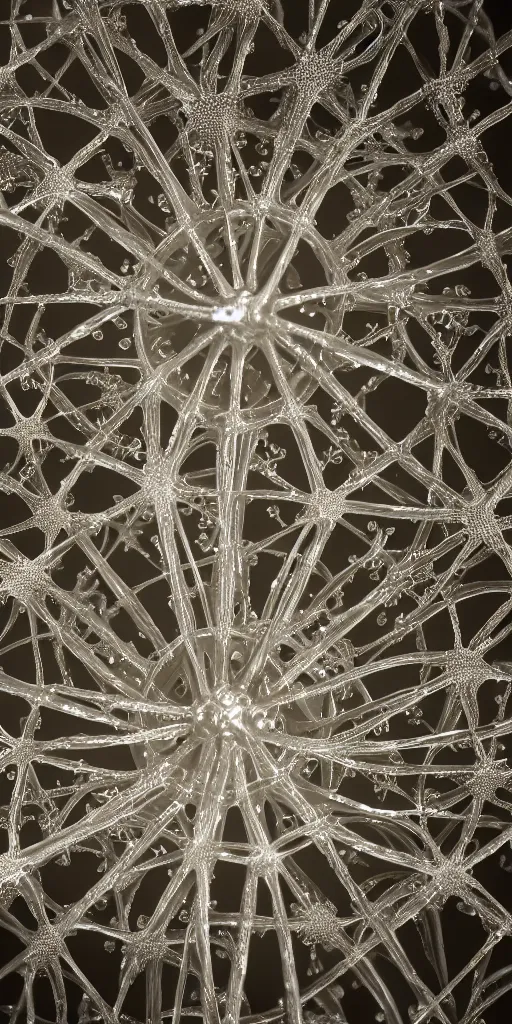 Image similar to a photorealistic render of a radiolaria sculpture, made of liquid metal and marble, c 4 d, by ernst haeckel, hyper realistic, plain background, 8 k, volumetric lightning, octane render