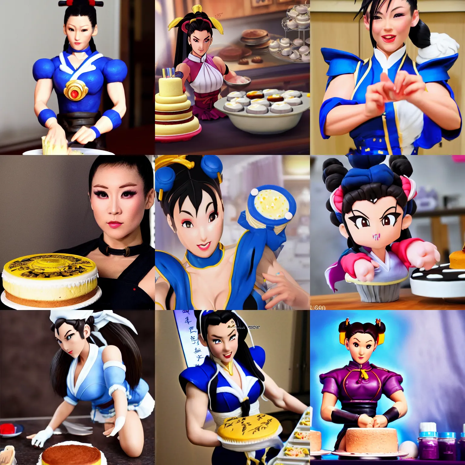 Prompt: chun - li from street fighter making cakes, umreal engine