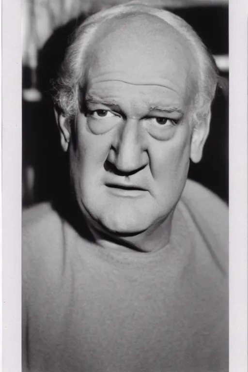 Prompt: upper body portrait of actor kenneth mcmillan, colour polaroid photo