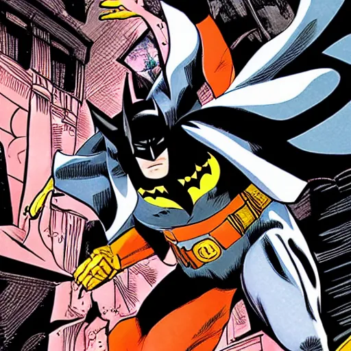 Image similar to batman by hirohiko araki