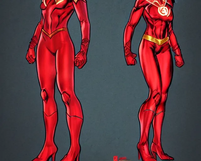 Prompt: full body concept of megan fox as a red lantern, dc comics