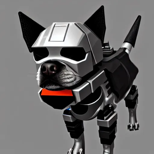 Prompt: Cyborg dog, trending on artstation