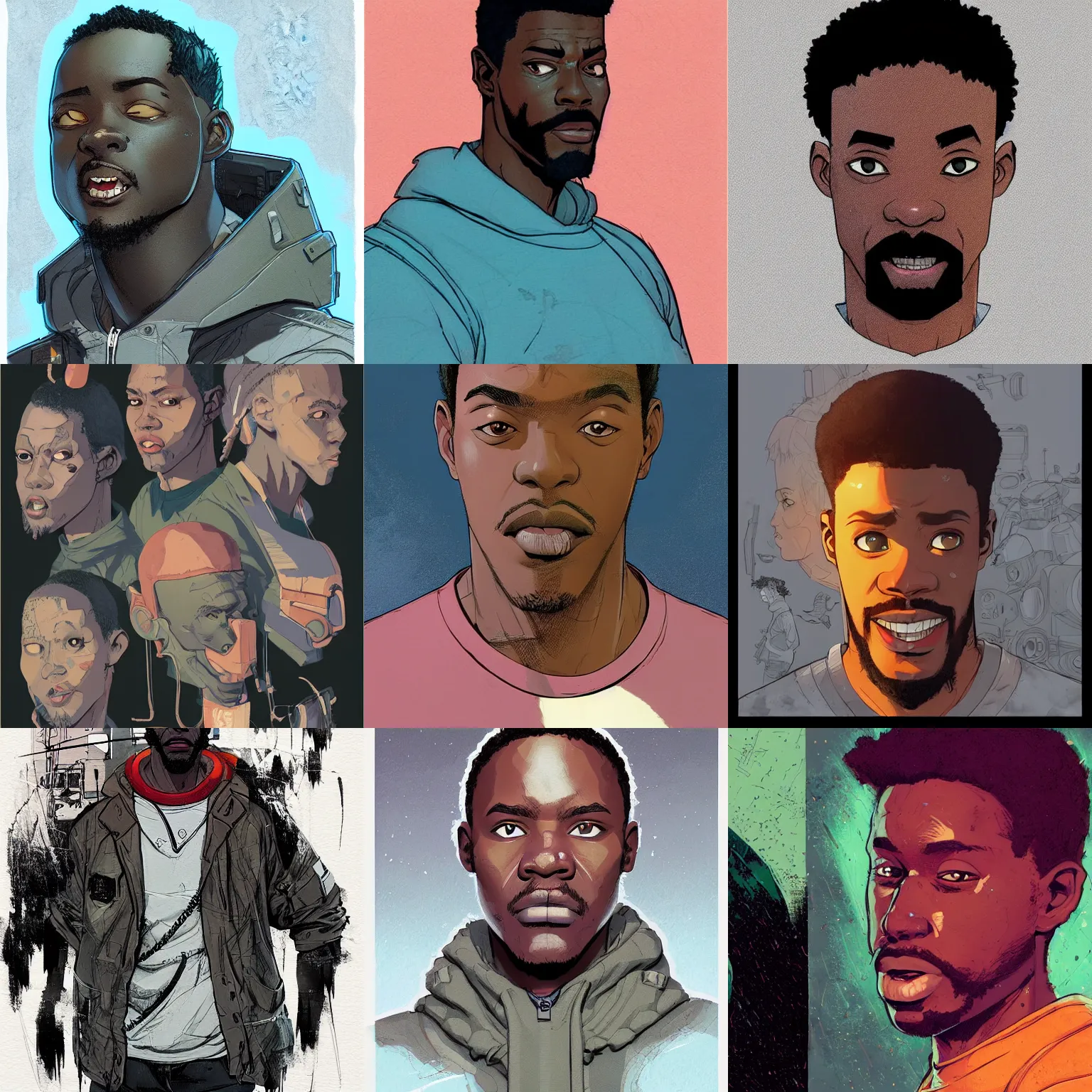 Prompt: a study of cell shaded portrait of Axel Foley concept art, llustration, post grunge, concept art by josan gonzales and wlop, by james jean, Victo ngai, David Rubín, Mike Mignola, Laurie Greasley, highly detailed, sharp focus, alien, Trending on Artstation, HQ, deviantart, art by artgem