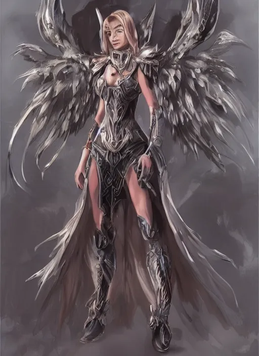 Image similar to concept art. angel knight girl. artsation trending. highly detailed