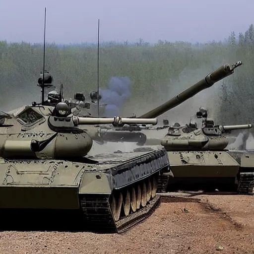 Prompt: ukraine vs russia tank war battle