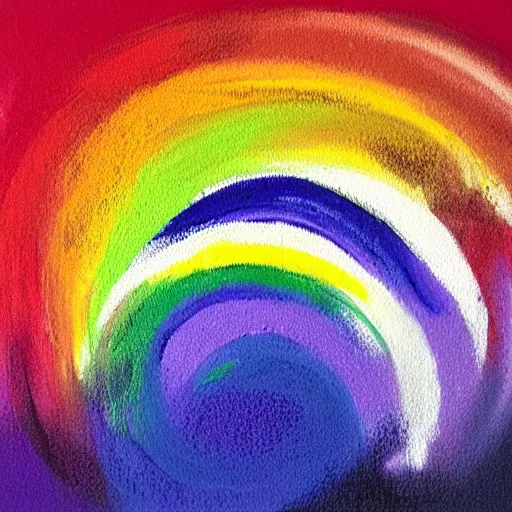 Prompt: painting of minimalistic rainbow in pastel colors