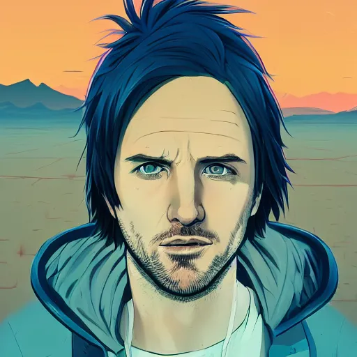 Prompt: ⁠portrait of Jesse Pinkman, New Mexican desert background, rich vivid colors, ambient lighting, dynamic lighting, 4k, HQ, official media, anime key visual, makoto shinkai, ilya kuvshinov, lois van baarle, rossdraws, detailed, trending on artstation