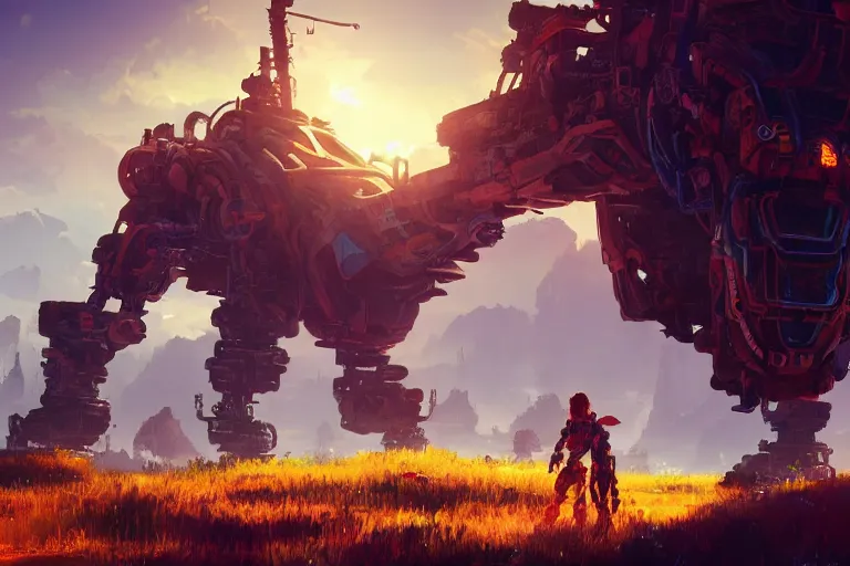 Image similar to tideripper machine mecanical creature robot of horizon forbidden west horizon zero dawn bioluminiscence global illumination ray tracing hdr fanart arstation by ian pesty and alena aenami artworks in 4 k